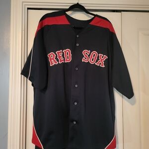 Red Sox Navy and Red Button-Up Jersey #18 MATSUZAKA